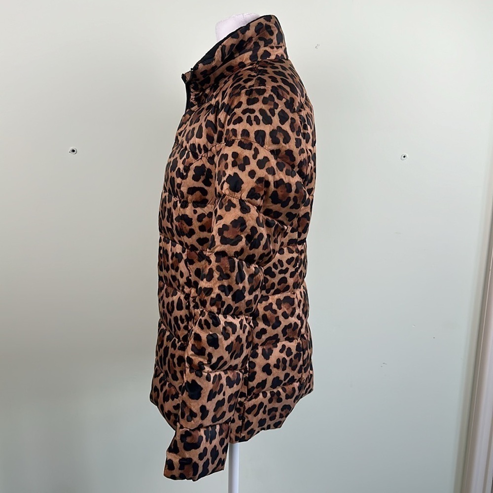 G.I.L.I. Zip Front Fleece Lined Printed Puffer Jacket in Leopard Size XS NWOT - Picture 10 of 14